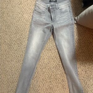 Express Women's Light Gray Skinny Jeans